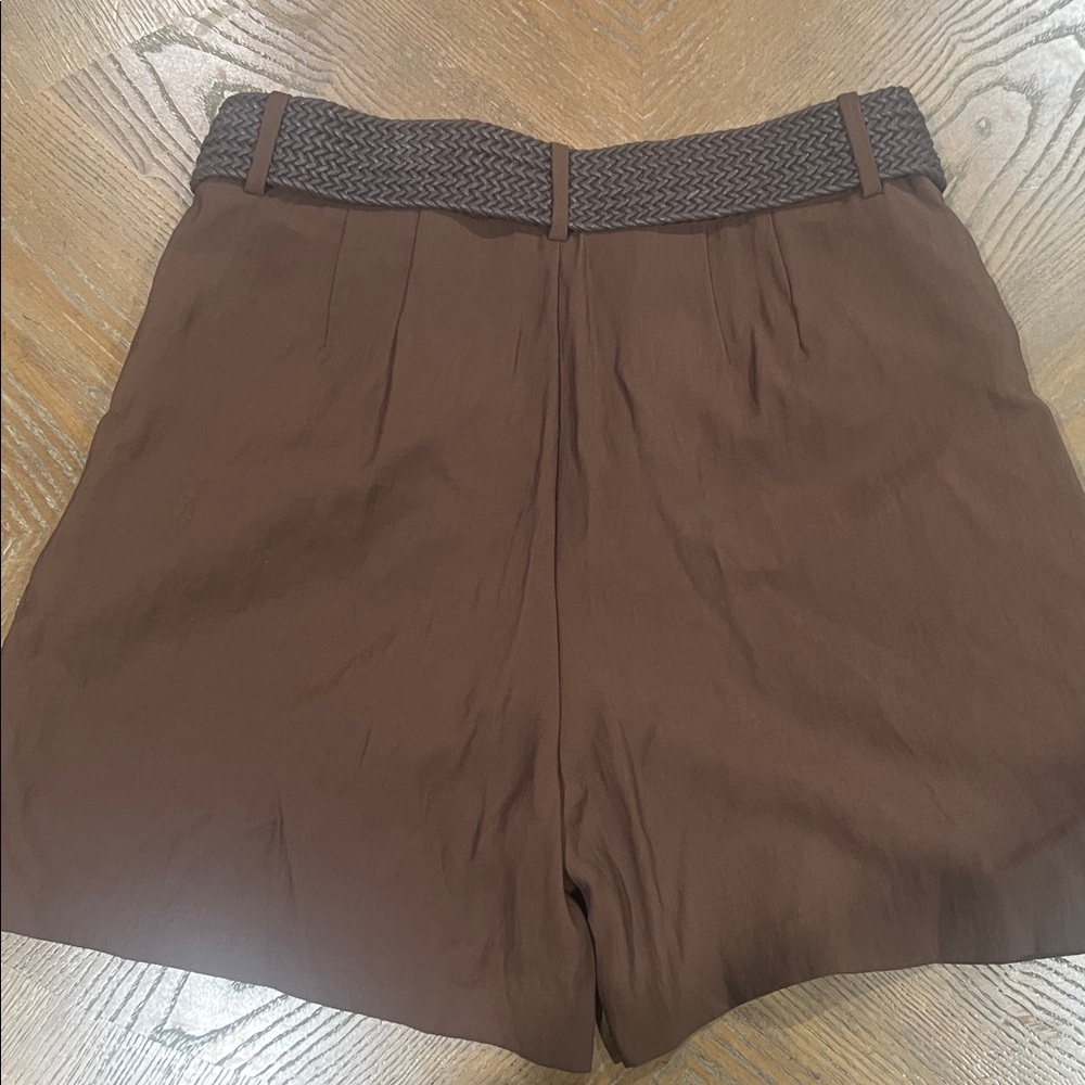 Zara Brown Women's Cargo Shorts with Belt - Picture 3 of 3